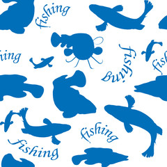 vector background of fishing