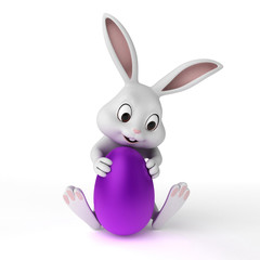 3d rendered illustration of a cute easter bunny