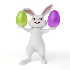3d rendered illustration of a cute easter bunny