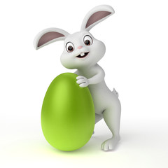 3d rendered illustration of a cute easter bunny