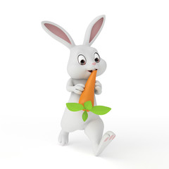 3d rendered illustration of a cute easter bunny