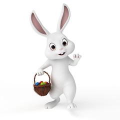 3d rendered illustration of a cute easter bunny