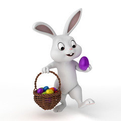 3d rendered illustration of a cute easter bunny