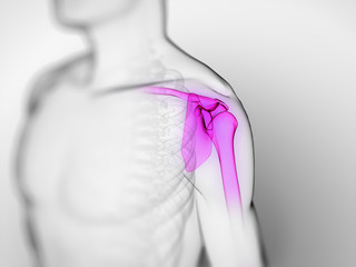 3d rendered scientific illustration of a painful shoulder
