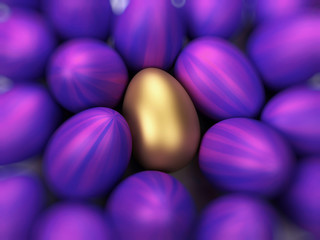 3d rendered illustration of a bunch of easter eggs