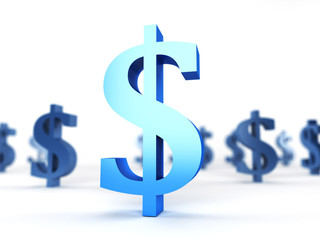 3d rendered illustration of a dollar sign