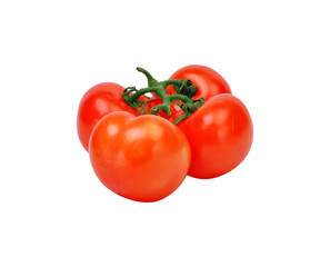 four tomatoes isolated on white