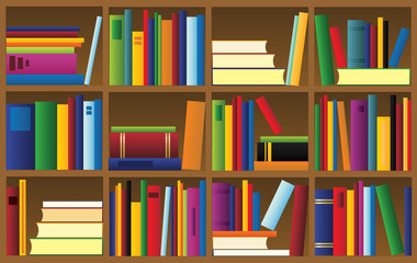 vector illustration of bookshelf