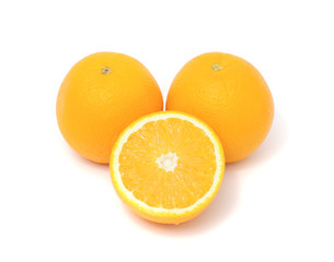 Juicy Orange Fruit Isolated on White Background