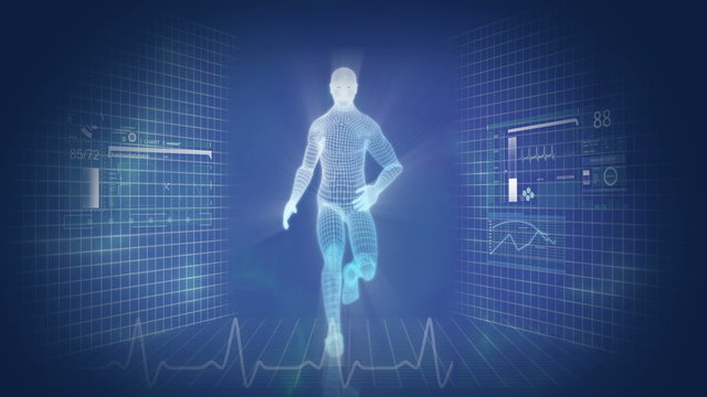 Digital Motion Graphic of Virtual Running Man