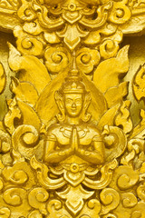 Fototapeta na wymiar Golden angel stucco
