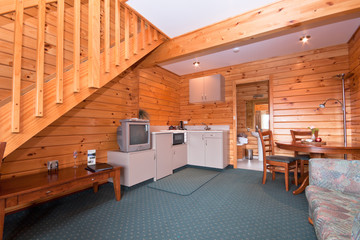 Lodge apartment wooden interior detail