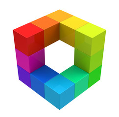 Obraz premium Das bunte Würfelkonzept