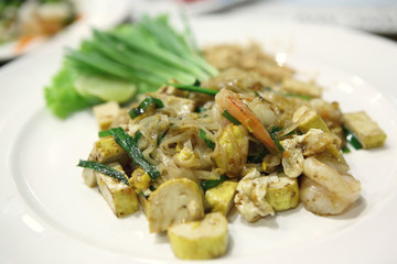 Thai food padthai fried noodle with shrimp