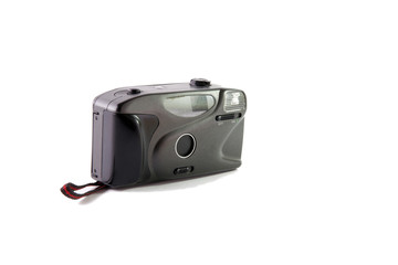Single-button low-end 35mm film point-and-shoot camera