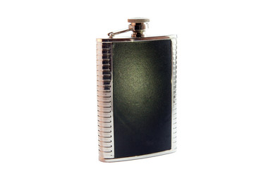 Whiskey flask with leather cover