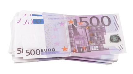 Euro banknotes isolated
