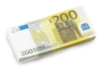 Euro banknotes isolated