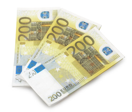 Euro banknotes isolated