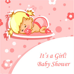 Объявление карты девочка, вектор фон