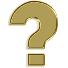 Ícone dourado - ponto de interrogação