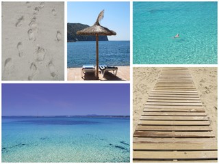 Summer time beach collage