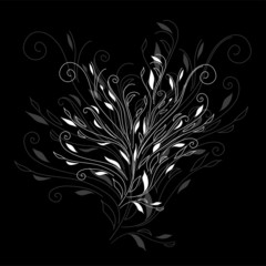 Retro black floral vector version eps 10