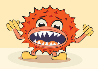 cartoon funny angry bacillus