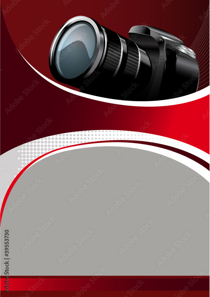 Poster vector background with digital camera