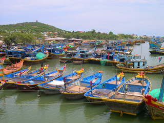 Fototapeta na wymiar Wietnam, Phan Thiet port rybacki