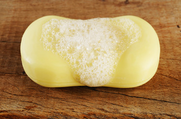 wet soap with foam