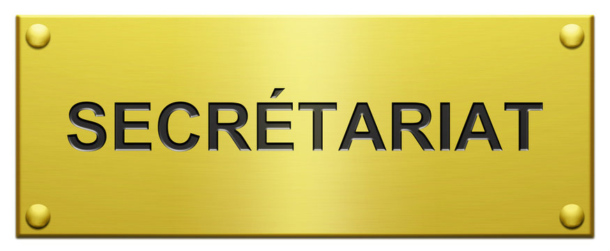 "Secr&eacute;tariat" Plaque Grav&eacute;e