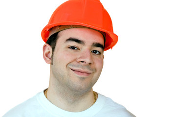 Construction Worker with Clipping Path