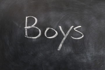Boys - word written with white chalk