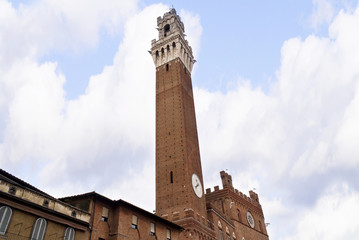 Obraz premium Torre del Mangia and the Piazza del Campo Siena Italy