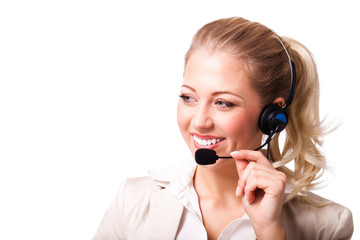 junge Frau mit Headset