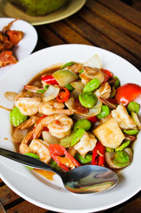 fried shrimp with stinky beans