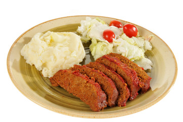 Plate of meatloaf