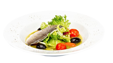 Fish soup with dorado and vegetables