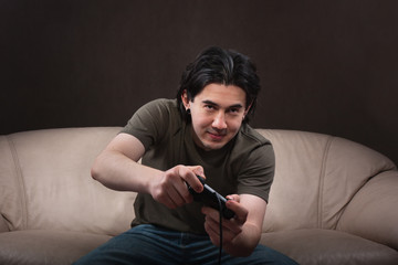 portrait of a focused gamer