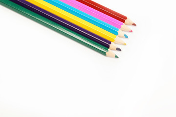 Color pencils isolated on white background