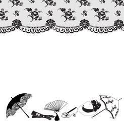 retro frame of lace and accessories
