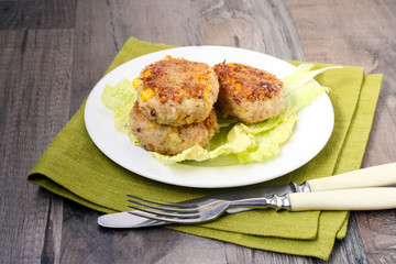 Tuna and corn cakes