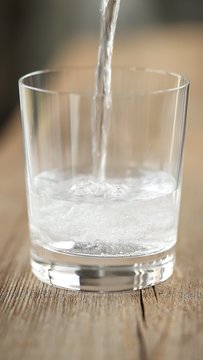 glass filling with water