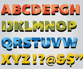 Abstract capital letter alphabet