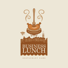 Business lunch with sausages