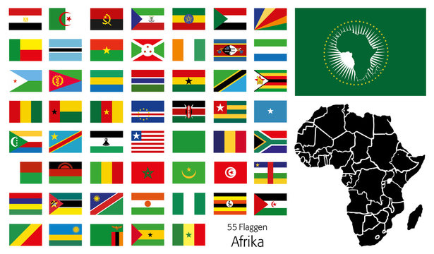 Afrika Flaggen Fahnen Set Buttons Icons Sprachen 4