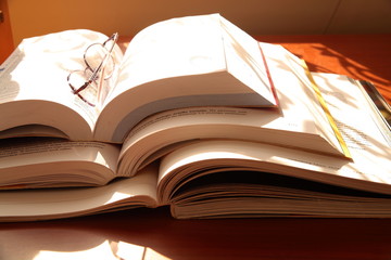 Books and glasses