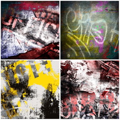Graffiti backgrounds set