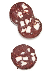 Black pudding or blood sausage slices.
